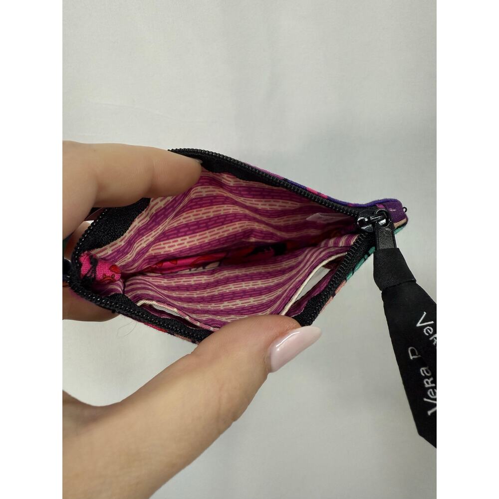 Vera Bradley Wristlet Zip ID Case Discontinued Print Top Zip Key King Purple - Picture 3 of 4